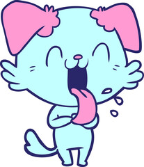 cartoon panting dog