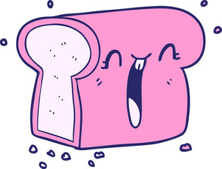 cartoon laughing loaf of bread