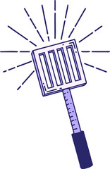 illustration of a traditional tattoo style kitchen spatula