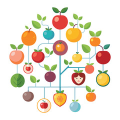 Detailed Fruit Family Tree Infographic.