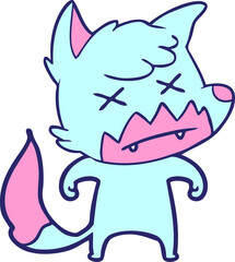 dead fox cartoon character