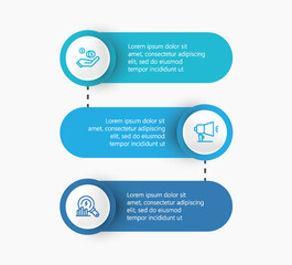 Business infographic template with 3 options or steps	
