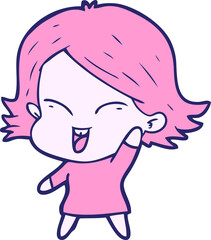happy cartoon girl