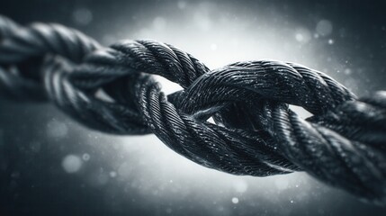 Close-up of intertwined ropes, intricate texture