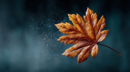 Autumn leaf, floating in the air