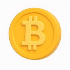 Obraz premium Bitcoin Symbol: A close-up of a golden bitcoin, radiating a sense of value and the exciting potential of digital currency. 