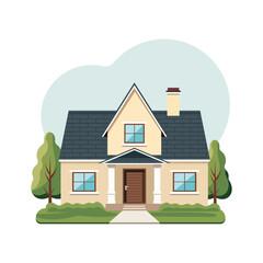 Fototapeta premium Modern house vector illustration for real estate and property concept