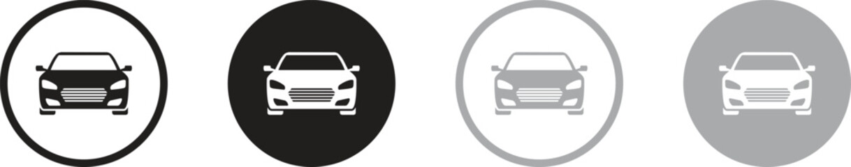 Car symbols frontal car icons