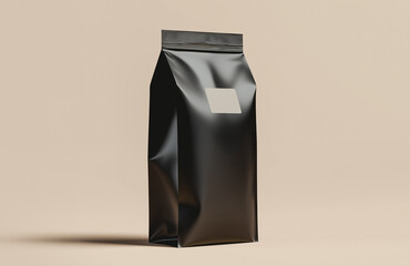 Coffee bag mockup, coffee pouch for coffee beans take away. Packaging mockup, minimal branding design project. Template takeout bag, take away pouch. Mockup doypack template isolated on background