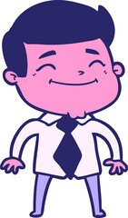 happy cartoon businessman