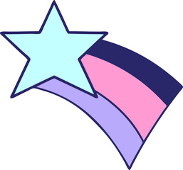 cute cartoon of a shooting rainbow star