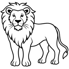 African Lion line art vector