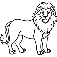 African Lion line art vector