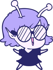 cartoon alien girl laughing