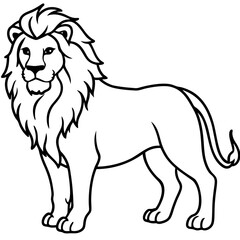 African Lion line art vector
