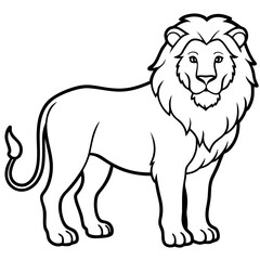 African Lion line art vector