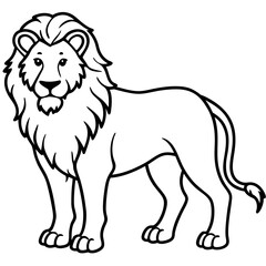 African Lion line art vector