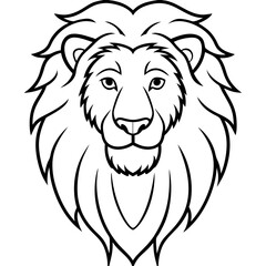 African Lion line art vector