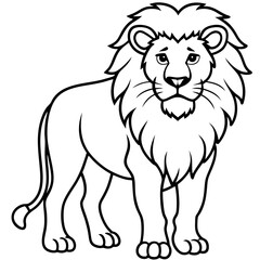 African Lion line art vector