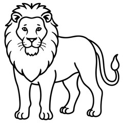 African Lion line art vector