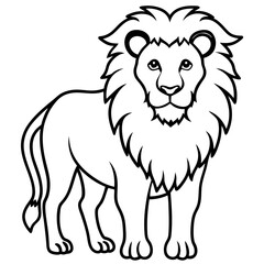 African Lion line art vector