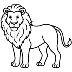 African Lion line art vector