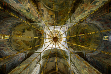Fruska gora, Serbia - May 25, 2025: Interior of The Novo Hopovo Monastery of a Serb Orthodox monastery. © nedomacki