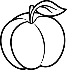 Minimalist Apricot Line Art Design.