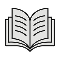 Open book icon simple design education knowledge literature reading