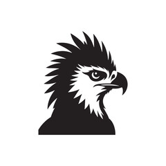 **"Majestic Harpy Eagle Vector Silhouette: Powerful Raptor Design Featuring Prominent Crest, Strong Talons, and Soaring Pose in Clean, Minimalist Style for Crafts and Digital Art"**

