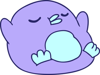 freehand drawn cartoon cute kawaii red robin