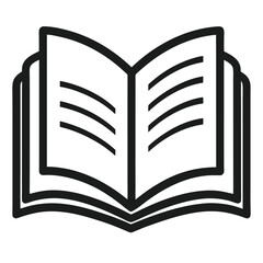 Open book icon simple line art reading knowledge education