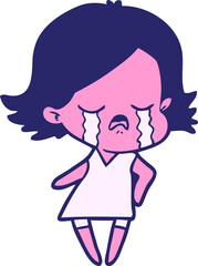 cartoon girl crying