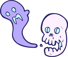 cartoon spooky skull