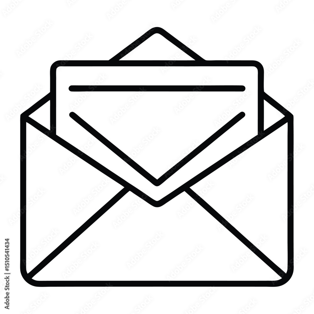 Poster open envelope with letter inside mail message communication