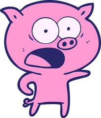 Fototapeta premium cartoon pig shouting