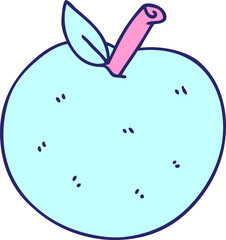 hand drawn quirky cartoon apple