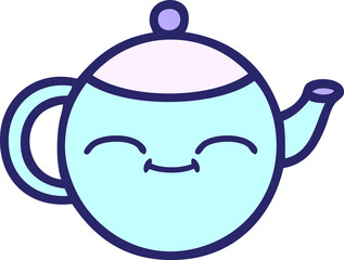 cute cartoon of a happy teapot