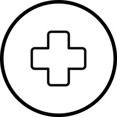 Medical cross symbol outline icon