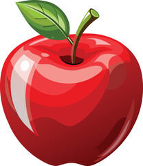 Realistic Apple Vector Glossy Effect.