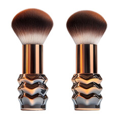 Two makeup brushes isolated on transparent background