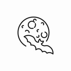 bat moon icon sign vector