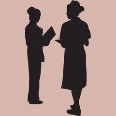 silhouette of business people