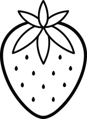 Strawberry Outline Vector with Seeds.