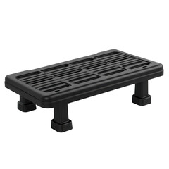 Stepping into confidence A sturdy black plastic step stool for everyday on transparent background
