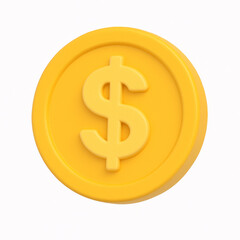 Fototapeta premium Golden Dollar Sign: A solitary golden coin, a symbol of financial abundance, gleaming with the iconic dollar sign embossed prominently, evokes themes of wealth, investment, and prosperity.