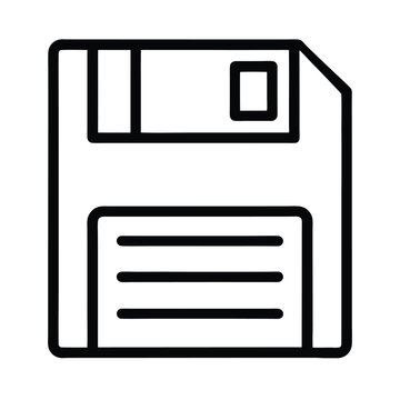Retro floppy disk icon digital data storage technology