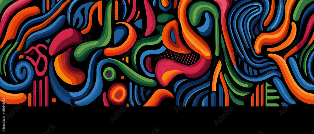 Poster abstract colorful pixel art pattern design