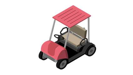 isometric view of golf cart car vehicle