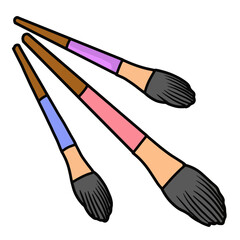 Hand drawn paintbrush set vector illustration. Colorful paint brush. Perfect for designs related to art, creativity, education, school, and hobbies